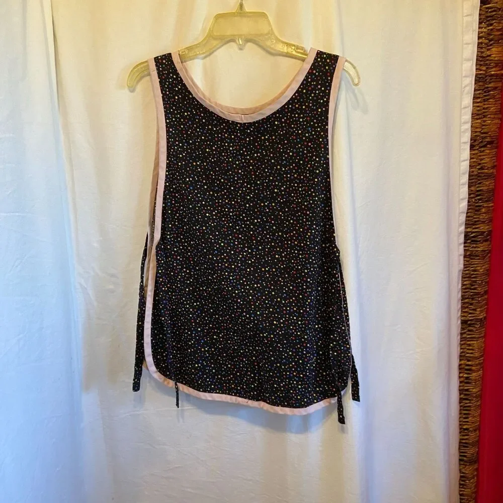 #7482 Girls Black Polkadot Apron